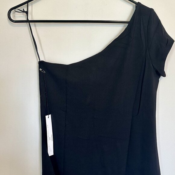 NWT Susana Monaco Black Asymmetrical One Shouldered Dress - Large - Picture 6 of 10